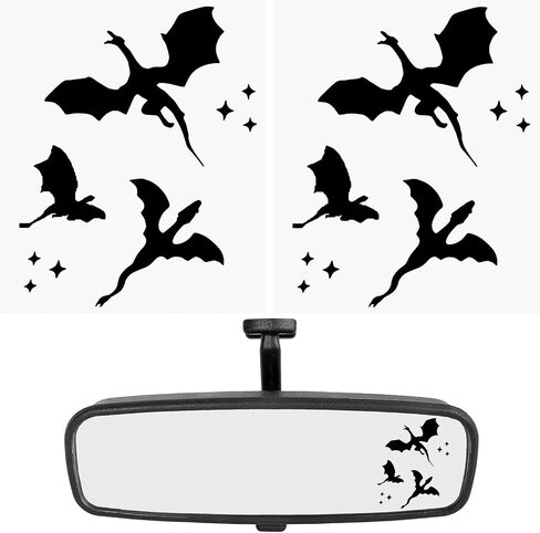 Rearview Mirror Halloween Bat Decal, Funny Flying Bats Window Bumper Vinyl Sticker, Spooky Gothic Bats Decal for Car Truck Mirror Laptop, Car Decoration Accessories in Saudi Arabia
