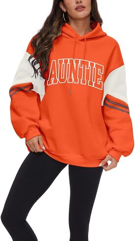 نساء العمة Pullover Hoodie Auntie Letter Print Long Sweeve Sweetshirt Mothers Day Homports for Auntie in Kuwait