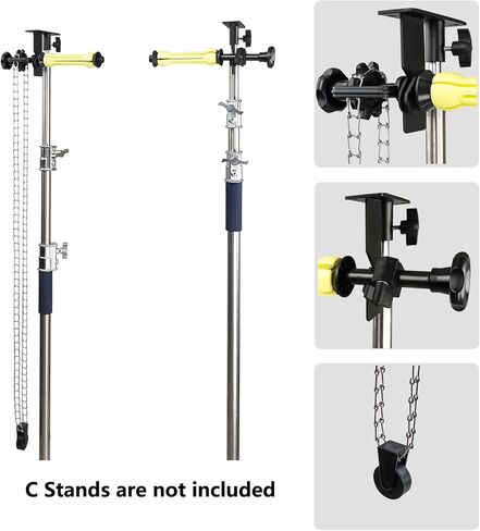 Photography 1 Roller Wall/Celing/Light Stand Mounted Manual Photo Studio Background Support System with 118"/3m Stainless Steel Tube Crossbar in Saudi Arabia