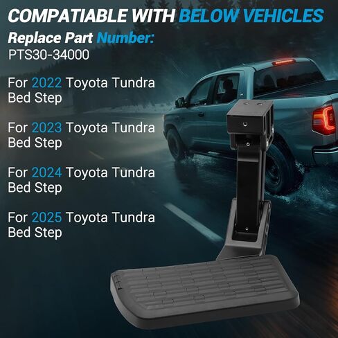 Rear Bed Step Bumper Bedstep Fit for 2024-2025 Toyota Tacoma Folding Truck Bed Side Step Retractable Bumper Tailgate Step Replace # PT392-35920 in Kuwait