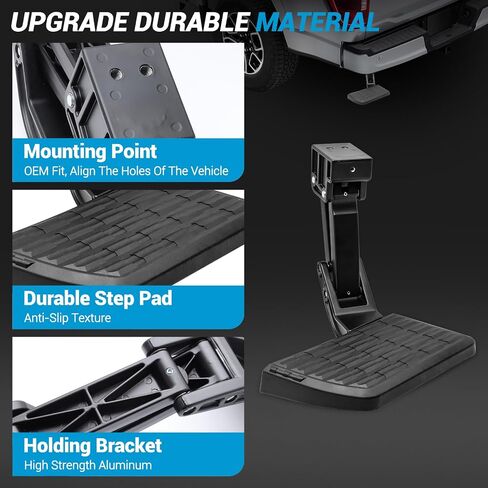 Rear Bed Step Bumper Bedstep Fit for 2024-2025 Toyota Tacoma Folding Truck Bed Side Step Retractable Bumper Tailgate Step Replace # PT392-35920 in Kuwait