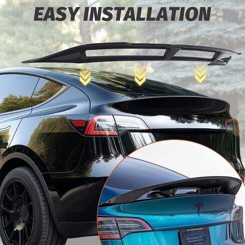 ZXMOTO Fits for Tesla Model Y 2020 2021 2022 2024 Rear Spoiler Wing, Model Y Accessories High Performance GT Style（Gloss Black） in Kuwait