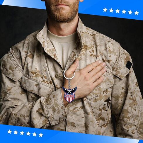 Sureio 120 Pcs Thank You for Your Service Veterans Gifts Bulk - Military Appreciation Keychains Retirement Supplies Patriotic American Flag USA Key Rings for Memorial Day Independence Day, 8 Designs in Kuwait