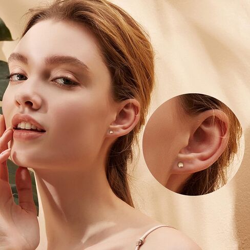 Carleen 14K Solid Gold Heart Earrings Dainty Delicate Gold Post Stud Earrings Fine Jewelry Birthday Gifts for Her Women Wife, Diameter 6mm in Kuwait