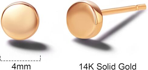 Carleen 14K Solid Gold Heart Earrings Dainty Delicate Gold Post Stud Earrings Fine Jewelry Birthday Gifts for Her Women Wife, Diameter 6mm in Kuwait