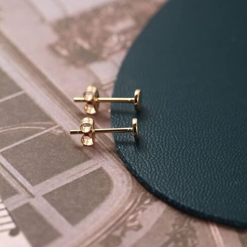 Carleen 14K Solid Gold Heart Earrings Dainty Delicate Gold Post Stud Earrings Fine Jewelry Birthday Gifts for Her Women Wife, Diameter 6mm in Kuwait