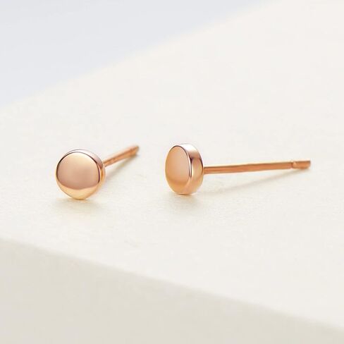 Carleen 14K Solid Gold Heart Earrings Dainty Delicate Gold Post Stud Earrings Fine Jewelry Birthday Gifts for Her Women Wife, Diameter 6mm in Kuwait