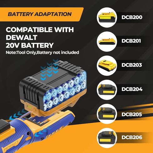 3/8 "مفتاح الربط اللاسلكي المتوافق مع بطاريات DeWalt 20V Max (بدون بطارية) مفتاح Ratchet الممتد مقاس 6 بوصات ، ومسجلة مسجلة 60 قدمًا ، وسائقًا كهربائيًا كهربائيًا مع سرعة متغيرة السرعة in Kuwait
