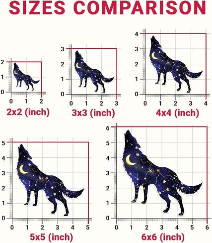 (3pcs) The Wolf Howls Vinyl Sticker, Wolf Sticker, Wolf Moon Sticker, The Moon in Wolf Sticker Die-Cut Waterproof Vinyl Sticker Laptop Water Bottle Window Phone Helmet in Saudi Arabia