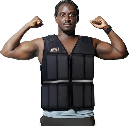 Weighted Vest 5/10/15/20/25/30 lbs - Quick on and off - Running Body Weight Vest with Reflective Stripe for Women Men, Workout Equipment for Fitness, Walking, Strength Training in Kuwait