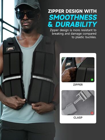 Weighted Vest 5/10/15/20/25/30 lbs - Quick on and off - Running Body Weight Vest with Reflective Stripe for Women Men, Workout Equipment for Fitness, Walking, Strength Training in Kuwait