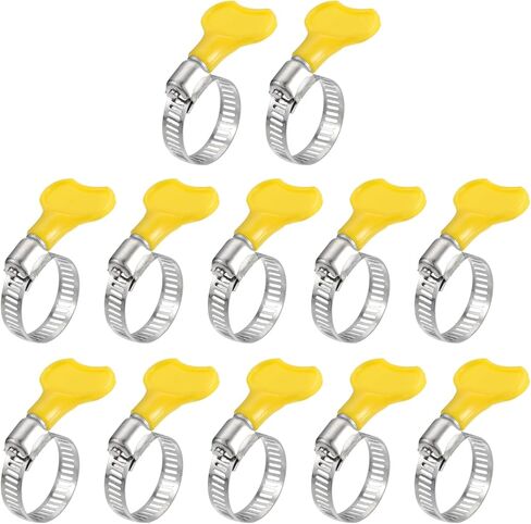 Worm Gear Hose Clamp, 12pcs 5/8" - 1" Key Type Adjustable Stainless Steel Hose Clamps with Plastic Handle for Securing Hose in Saudi Arabia