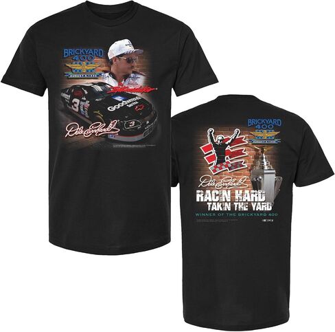 قميص رياضي ذو علم مربعات Dale Earnhardt #3 NASCAR Racin Hard Takin The Yard 8.5.1995 Brickyard 400 Win، رمادي in Saudi Arabia