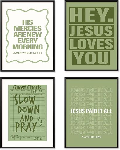 Locomiss Light Blue Christian College Dorm Room Decor Posters, Jesus Wall Art, Blue Christian Jesus Posters For Home Girls College Dorm Room Bedroom Apartment Wall Decor, Set of 4 (8x10 Unframed) in Saudi Arabia