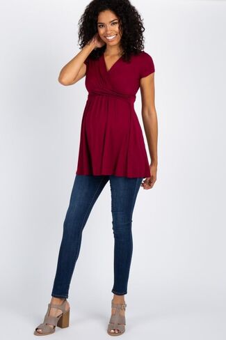 PinkBlush Draped Front Maternity/Nursing Top in Saudi Arabia