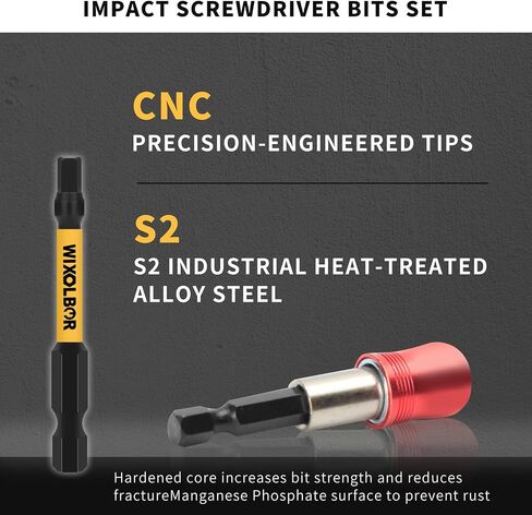 23-Piece 2" Long Allen Wrench Drill Bit Set,1/4" Magnetic Hex Screwdriver Bits Set for Impact Drivers,Metric and SAE,S2 Steel,with Magnetic Impact Bit Holder and Storage Box in Saudi Arabia