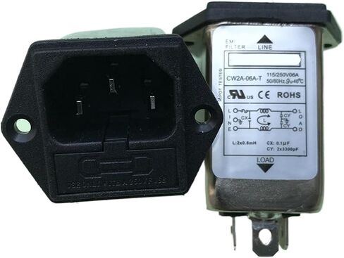1 Pcs Socket Type Power Supply Filter with Fuse, Amplifier Audio Filter CW2A-06A-T in Saudi Arabia