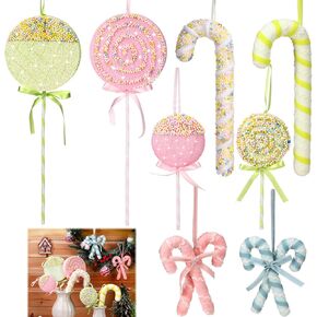 8 Pcs Assorted 16'' Giant Lollipop Decorations 4 Mixed Sizes Large Lollipop Christmas Decorations Red and White Candy Cane Ornaments for Christmas Tree Home Decoration in Kuwait
