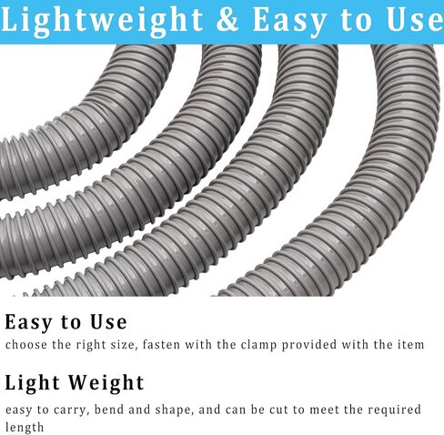 خرطوم مجموعة الغبار 1-1/2 في × 10 قدم واضحة الشاقة المرنة PVC المقوى اللولب الكثيفة خرطوم أنبوب مموجة لمجمع تجمع الغبار التي تربط رقاقة الخشب (1.5 بوصة 38 ملم خرطوم) in Kuwait