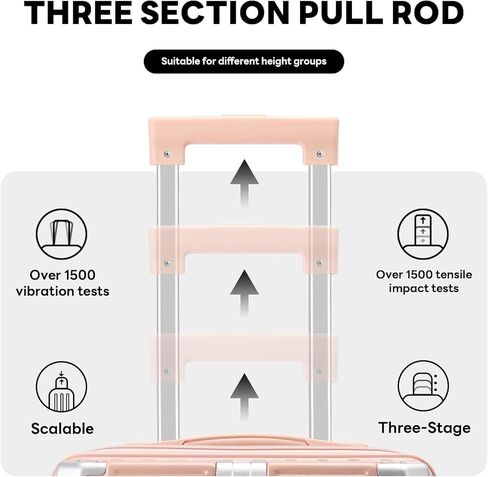 20in carry on luggage with 360° Spinner Wheel airline approved TSA lock luggage case with Cup Holder USB Port travel suitcases with wheels lightweight PC Material (Blue) in Kuwait