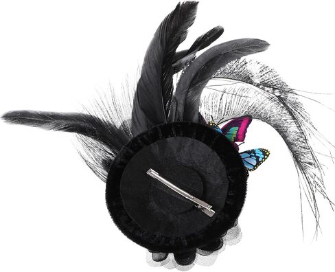 Coucoland Fascinators Hat for Women Pillbox Tea Party Hat Derby Butterfly Feather Cocktail Fascinator Headband (Dark Green) in Kuwait