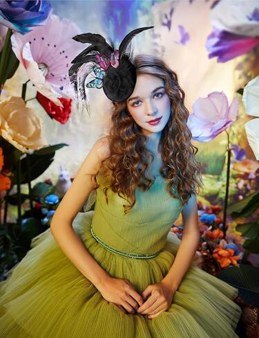 Coucoland Fascinators Hat for Women Pillbox Tea Party Hat Derby Butterfly Feather Cocktail Fascinator Headband (Dark Green) in Kuwait