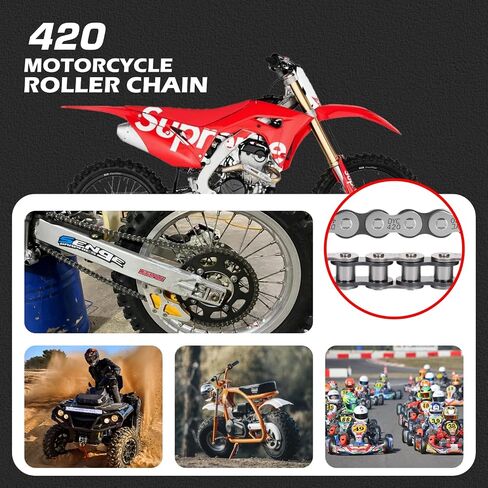DYC 420 Mini Bike Chain Kit - سلسلة أسطوانة 42 وخلفية 90 مع ضابط لـ CT200U/CT200U -EX/BT200X ، Baja Warrior MB200/MB165 ، Massimo ، Predator 212 192cc/200cc 6.5hp (ATV/Dibt) in Kuwait