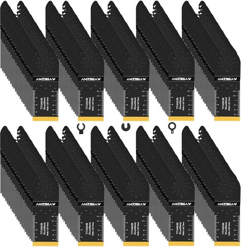 100 PCS Oscillating Tool Blades, 6 Types Saw Blades for Soft Metal Nails and Wood Plastic, Professional Multi Tool Blades Kits Fit Bosch Dewalt Ryobi Milwaukee in Saudi Arabia