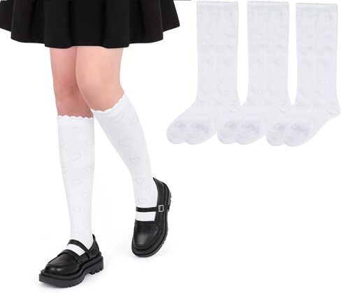 ENBAOHUI 3 Packs Kids Girl Knee High Socks Toddler Knee High Socks Knit School Uniform Socks Dress Socks 3-11T in Saudi Arabia