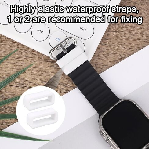 6pcs Watch Band Keepers, 14/16/18mm Silicone Watch Strap Retainer Holder Loop Replacement Parts Watchband Fastener for Smart Sport Watchers Clasp Ring Accessories (Black) in Saudi Arabia