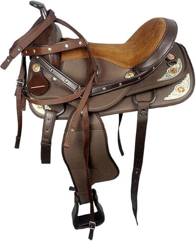 Western Horse Saddle Combo Kit Brown Synthetic Nylon English Riding Horse Saddle Tack Set for Horse Equestrian Horse Riding Saddle Combo Pack Set of 5 pcs in Saudi Arabia