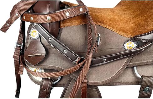 Western Horse Saddle Combo Kit Brown Synthetic Nylon English Riding Horse Saddle Tack Set for Horse Equestrian Horse Riding Saddle Combo Pack Set of 5 pcs in Saudi Arabia