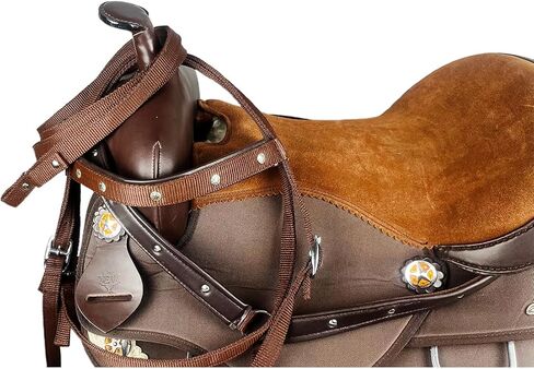 Western Horse Saddle Combo Kit Brown Synthetic Nylon English Riding Horse Saddle Tack Set for Horse Equestrian Horse Riding Saddle Combo Pack Set of 5 pcs in Saudi Arabia