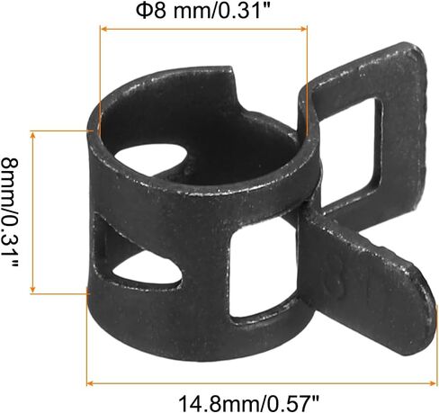 MECCANIXITY 10 Pcs Fuel Line Clamps Spring Band Hose Clamps, 15mm Silicone Air Tube Vacuum Hose Water Pipe Low Pressure Clamps Assortment Kit, Black in Saudi Arabia