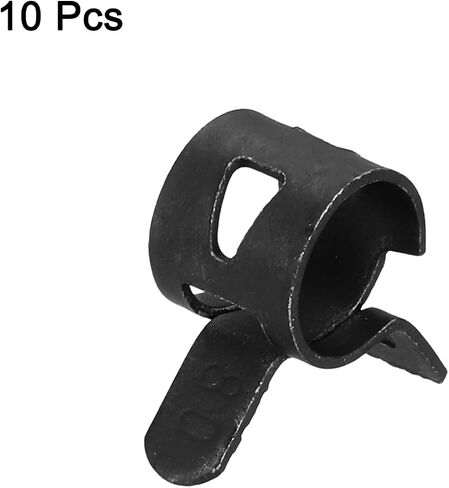 MECCANIXITY 10 Pcs Fuel Line Clamps Spring Band Hose Clamps, 15mm Silicone Air Tube Vacuum Hose Water Pipe Low Pressure Clamps Assortment Kit, Black in Saudi Arabia