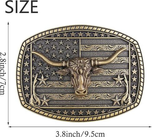 HUABOLA CALYN Long Horn Bull Western Belt Buckle in Saudi Arabia