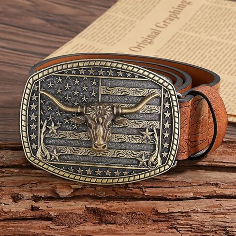 HUABOLA CALYN Long Horn Bull Western Belt Buckle in Saudi Arabia
