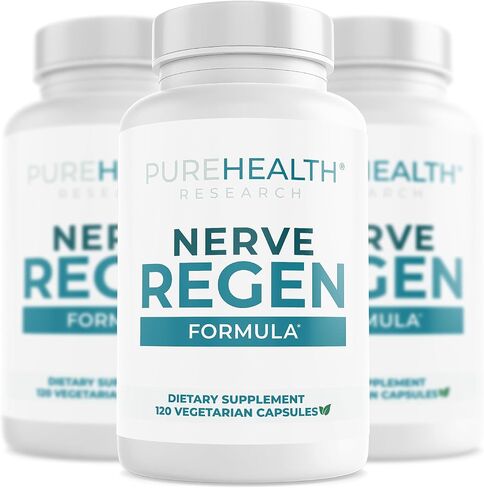 PUREHEALTH RESEARCH Nerve Regen Formula - with Alpha Lipoic Acid (ALA), Acetyl-L-Carnitine (ALC), Benfotiamine - Nerve Support Supplement for Healthy Circulation, Hands, Feet & Toes - 60 Capsules in Saudi Arabia