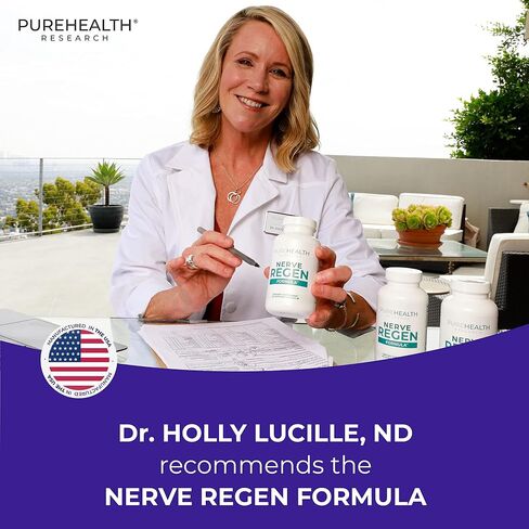 PUREHEALTH RESEARCH Nerve Regen Formula - with Alpha Lipoic Acid (ALA), Acetyl-L-Carnitine (ALC), Benfotiamine - Nerve Support Supplement for Healthy Circulation, Hands, Feet & Toes - 60 Capsules in Saudi Arabia