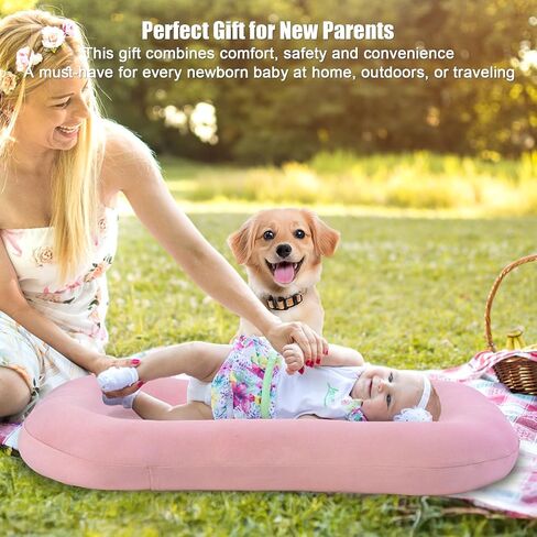 Baby Lounger Pillow for Newborn Babies 6 Months, Soft Breathable Infant Lounger Pillow Newborn Nest for Baby (Pink) in Saudi Arabia