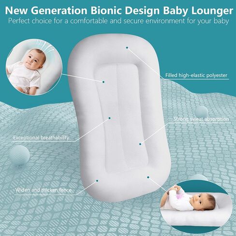 Baby Lounger Pillow for Newborn Babies 6 Months, Soft Breathable Infant Lounger Pillow Newborn Nest for Baby (Pink) in Saudi Arabia