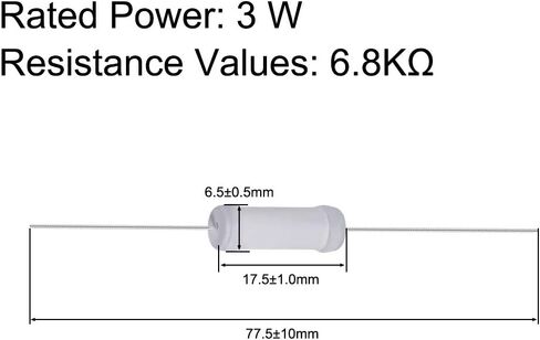 uxcell 20Pcs 6.8K Ohm Resistor, 3W 5% Tolerance Metal Oxide Film Resistors, Lead, Flame Proof for DIY Electronic Projects and Experiments in Saudi Arabia