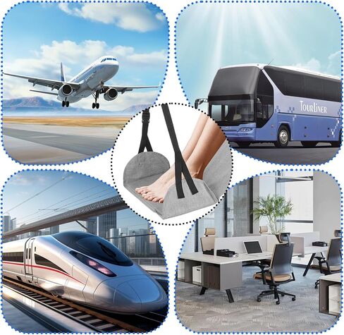 Length Adjustable Airplane Foot Hammock Travel Foot Rest for Airplane Flights Foot Sling for Airplane Travel in Kuwait