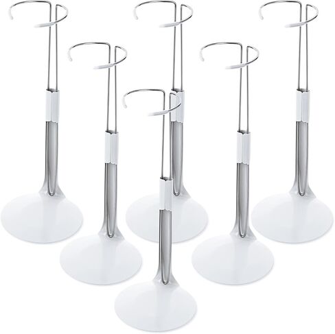 6 Pcs Black Adjustable Doll Stand, Fits 8 to 12 Inch Dolls or Action Figures, Doll Display Rack with Expandable Waist Wire for Home Shop Birthday Party Favor in Kuwait