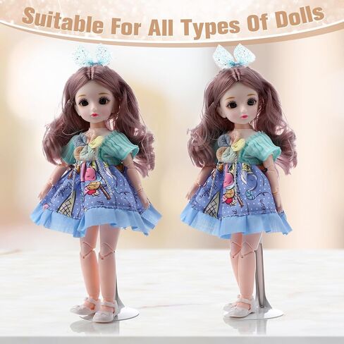 6 Pcs Black Adjustable Doll Stand, Fits 8 to 12 Inch Dolls or Action Figures, Doll Display Rack with Expandable Waist Wire for Home Shop Birthday Party Favor in Kuwait