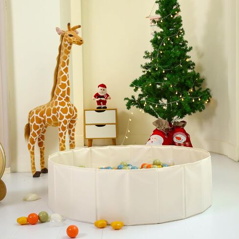 Ball Pit for Toddlers Babies Dogs Cats Iinfant Children, Foldable Ball Pits Play Tent, Crawl Playpen Ball Pool with Storage Bag, Surprise for Boys Girls Festival (Balls Not Included), Beige in Kuwait