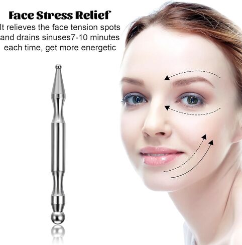 Acupuncture Pen and Stainless Steel Gua Sha Set, Manual Reflexology Metal Acupressure Pen Facial Eye Massager Lymphatic Drainage Tools for Face Neck Muscle in Kuwait
