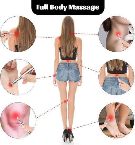 Acupuncture Pen and Stainless Steel Gua Sha Set, Manual Reflexology Metal Acupressure Pen Facial Eye Massager Lymphatic Drainage Tools for Face Neck Muscle in Kuwait