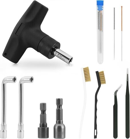 25PCS 3D Printer Nozzle Cleaning Kit with1.5Nm Nozzle Torque Wrench for 3D Printer Nozzle Changing,Includes 25 Cleaning Pins,Tweezers,Brushes for Optimal 3D Printing Performance in Kuwait