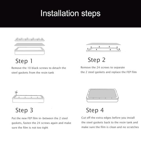 6 قطعة فيلم إطلاق FEP لطابعة Anycubic Photon Mono M7/M7 Pro/M5/M5s/M5s Pro/ELEGOO Saturn 4 Ultra/Saturn 4/Saturn 3 Ultra/Saturn 3/Saturn 2/Saturn 8K/Sonic Mighty 4K/E10 ثلاثية الأبعاد 290 × 210 مم in Kuwait
